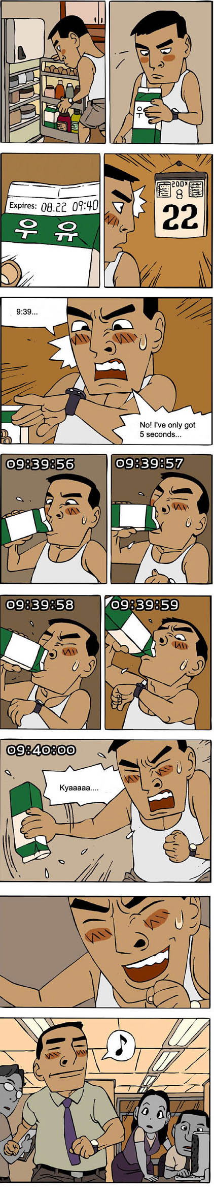 Funny Comic: Chugging Milk Before it Expires